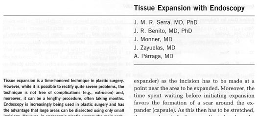 Colocaci&oacute;n de los expansores tisulares mediante endoscopia 