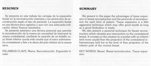 Reconstruccion mamaria mediante expansion tisular