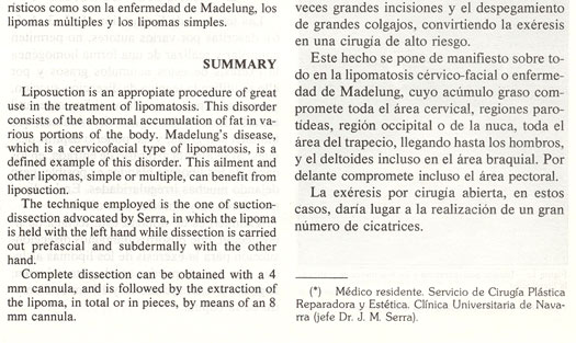 Liposuccion para el tratamiento de las lipomatosis