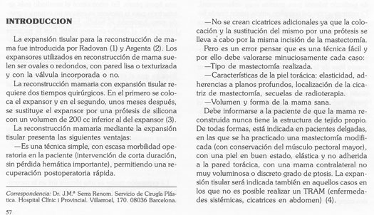 Reconstruccion mamaria mediante expansion tisular