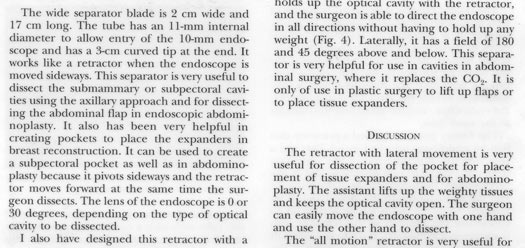 iseño de un nuevo retractor para la cirugia estetica con ayuda de la endoscopia
